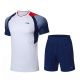 Li-Ning Men's Badminton Game Suit - White/Dark Blue | LiNing Fast Dry Badminton Shirts + Shorts