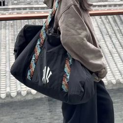 Anta Kai Fabric Single-shoulder Handbag - Black