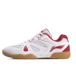 Li-Ning Hawk-Eye Men's Table Tennis Shoes - White/Red