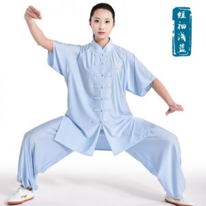 Li Ning Unisex Milk Silk Summer Suit | Martial Arts Uniform - Light Blue