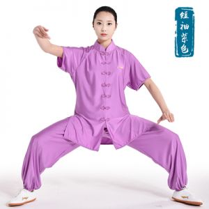 Li Ning Unisex Milk Silk Summer Suit | Martial Arts Uniform - Purple