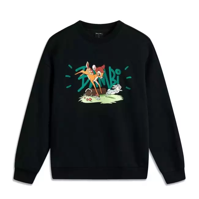 【COSYHARU】Lizona Washing Sweatshirt Sun Yingsha x Disney x Li-Ning Women's Plush Warm Relaxed