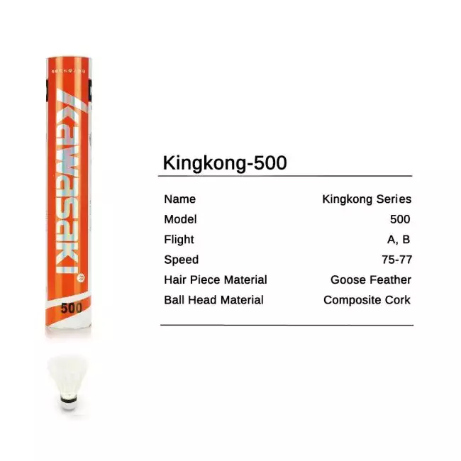 キング Kawasaki King Kong 500 Badminton Goose Feather Shuttlecock