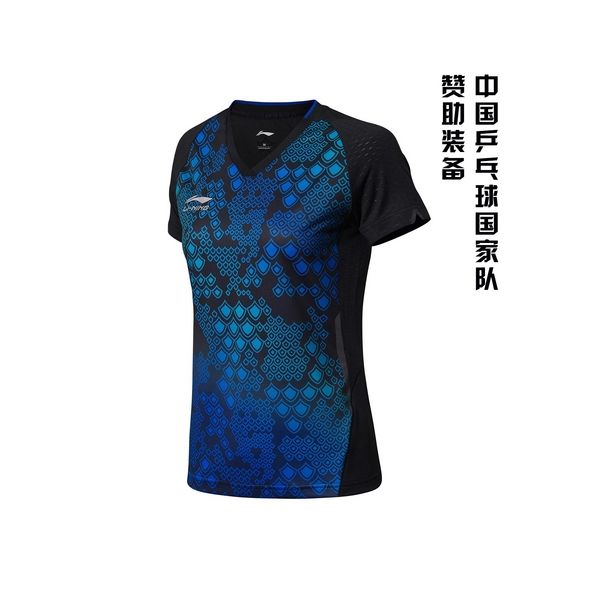 Li Ning Women's Tops table tennis T-shirt print China dragon 
