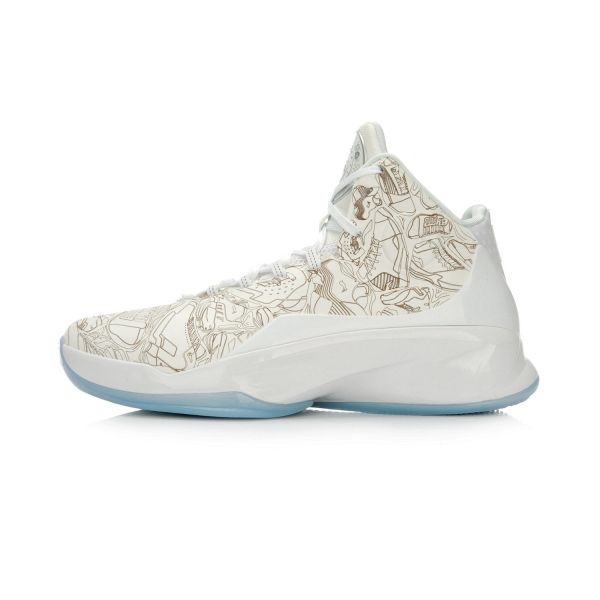 Li Ning 2018 Yu Shuai 10 SE High Professional Basketball Shoes White Graffiti