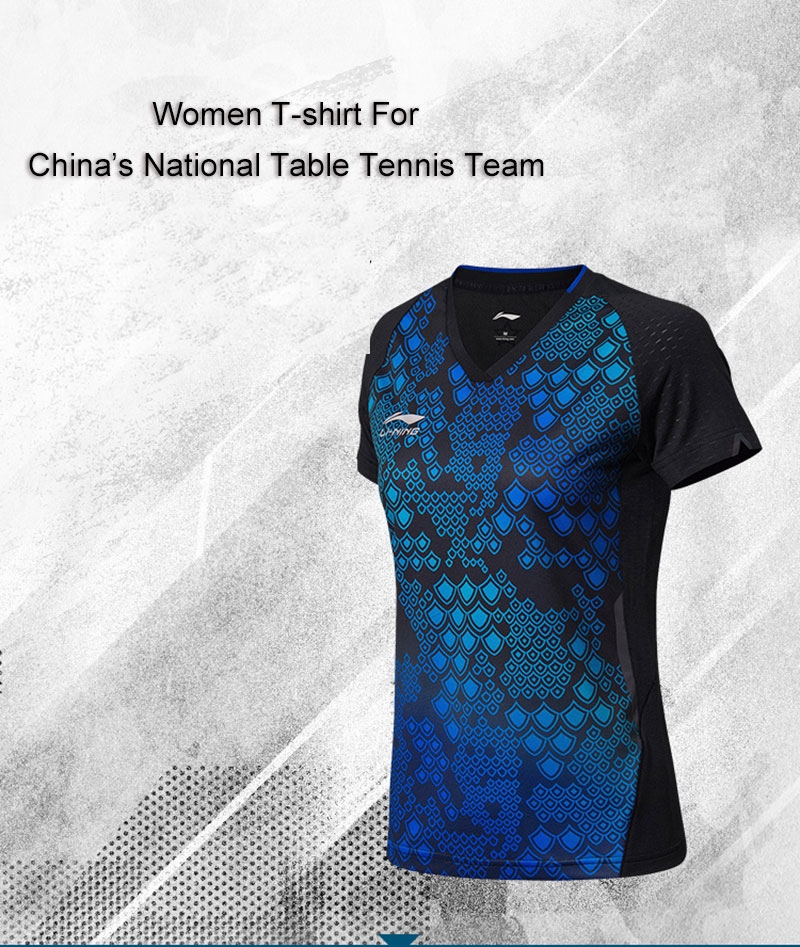 Li-Ning 2018 National Women's Table Tennis Team Sponsor PingPong T-Shirts