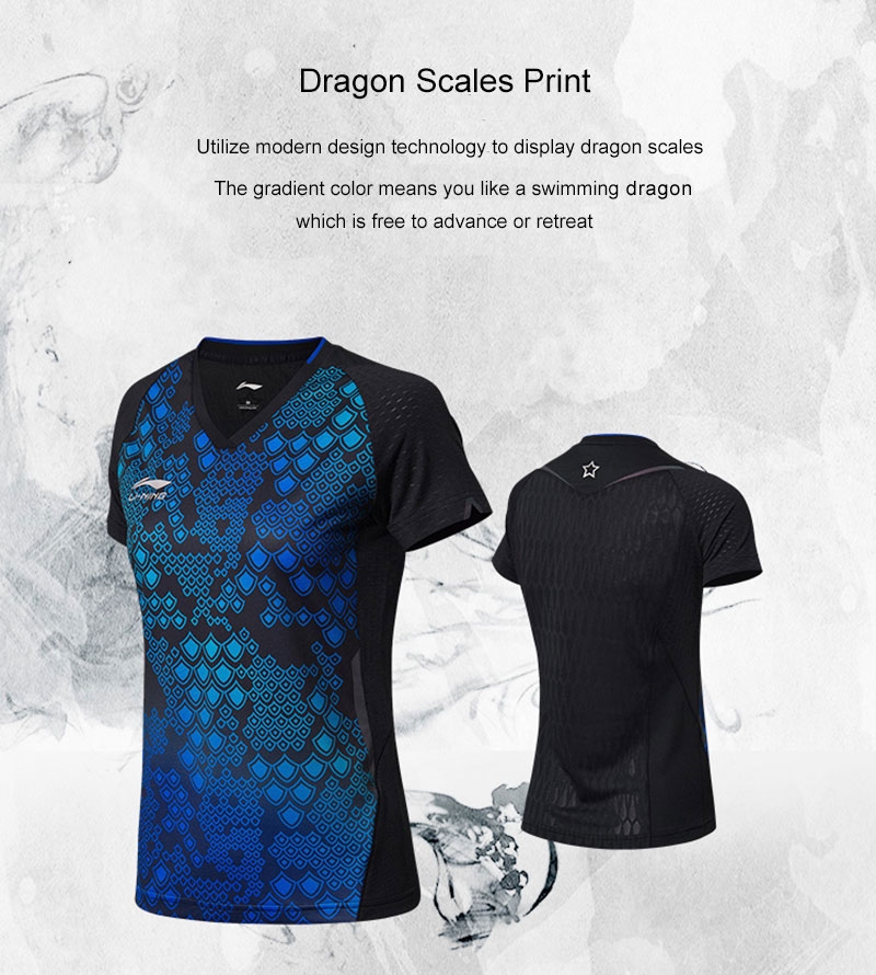 Li-Ning 2018 National Women's Table Tennis Team Sponsor PingPong T-Shirts