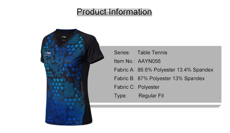 Li-Ning 2018 National Women's Table Tennis Team Sponsor PingPong T-Shirts