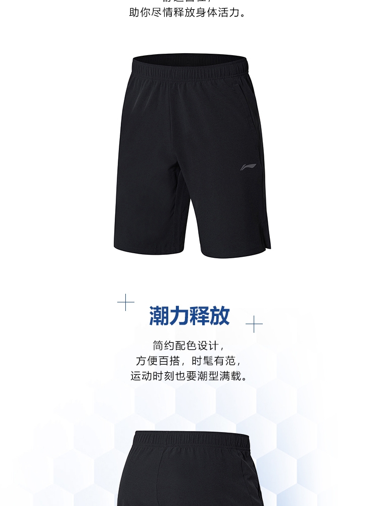 2018 Li-Ning Men’s Blue and Black Training Shorts