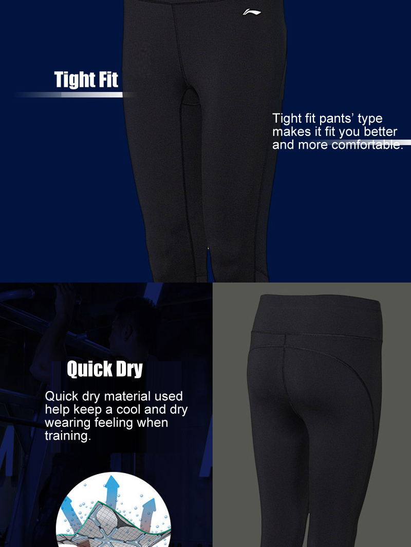 Li-Ning Training Womens Skinny Compression Legging Tights