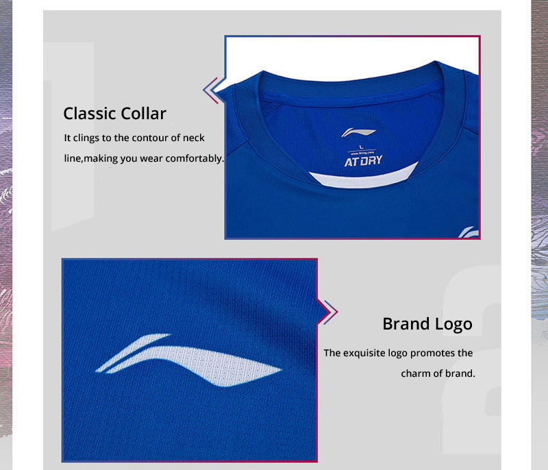 Li-Ning Men's Fast Dry Badminton Game Tee Shirts