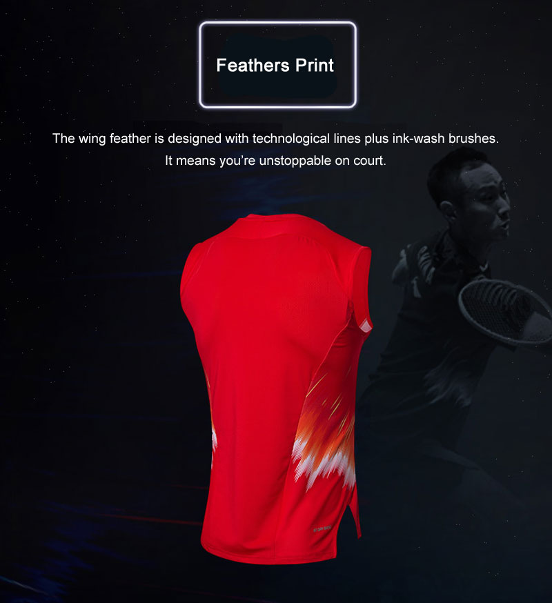 Li-Ning China Men's National Badminton Team Top Shirts