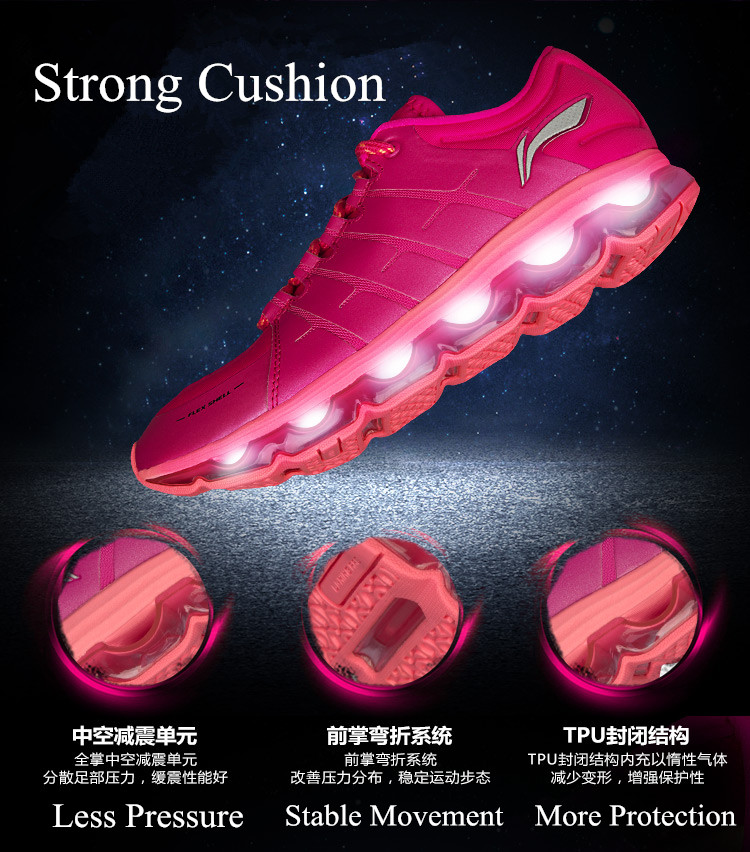 Li Ning Air Arc Womens Cushion Running Shoes - Red/Pink